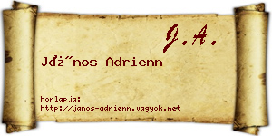 János Adrienn névjegykártya